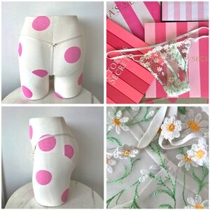 Victoria's Secret Dream Angels V-String Panty NWT Cutout Strappy Floral Mesh